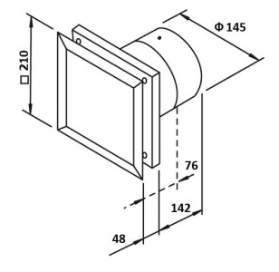 Накладной вентилятор Helios MiniVent M1/150 F (таймер, датчик влажности) d150